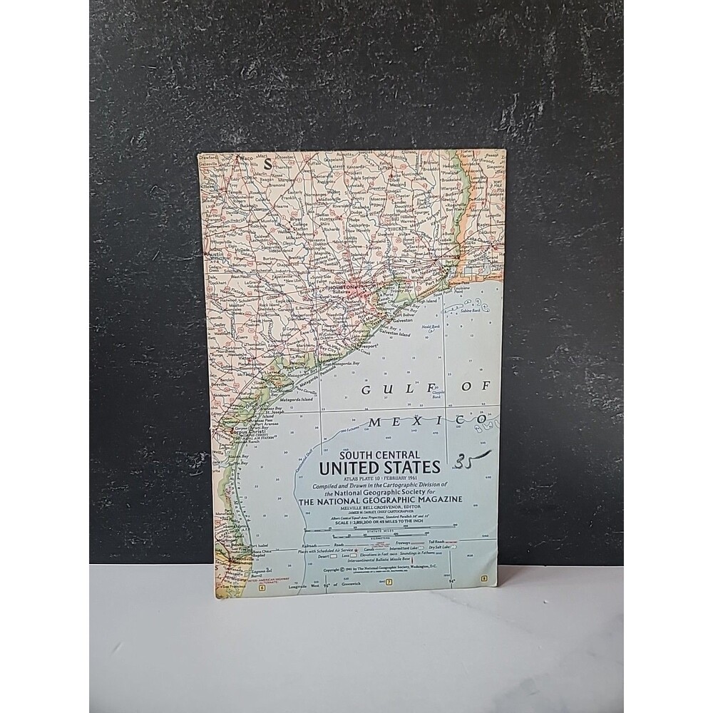 South Central United States National Geographic Magazine Map February 1961